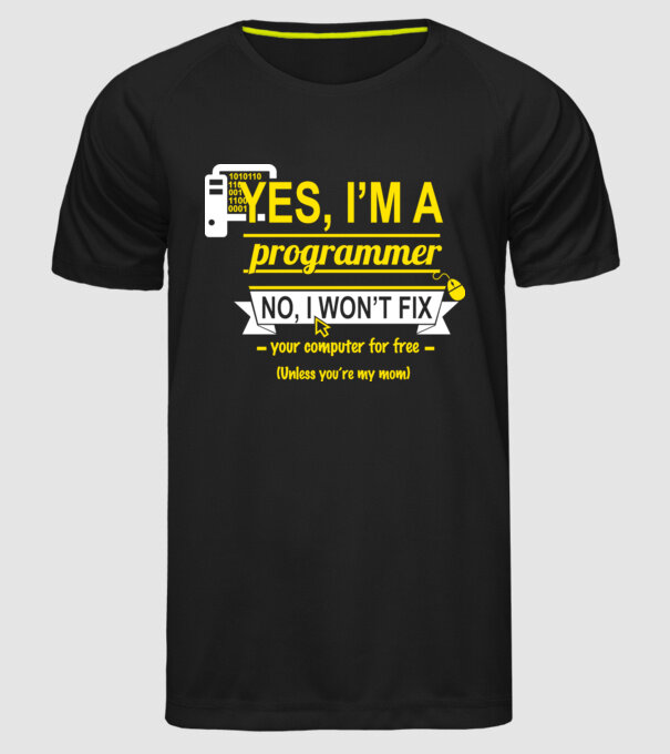 I am a programmer model negru pe tricou