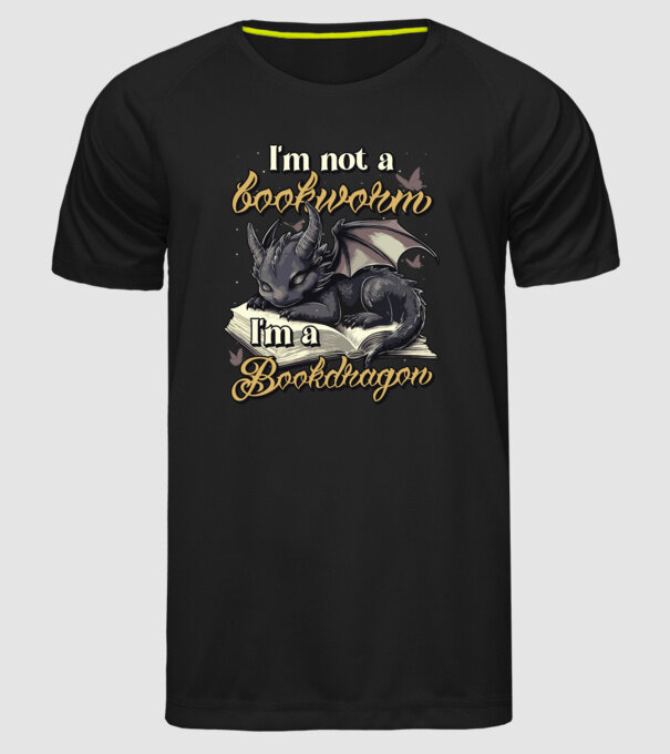 I am not a bookworm i am a bookdragon model negru pe tricou