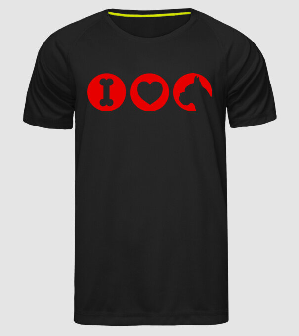 I Love Boxer model negru pe tricou