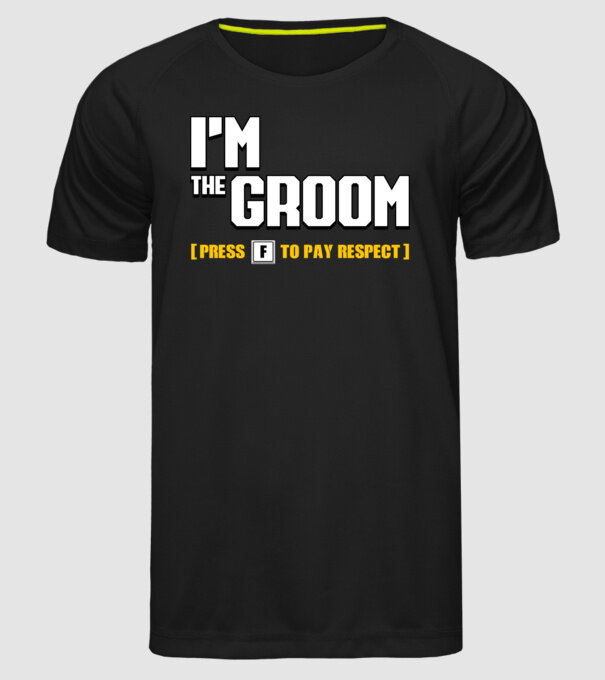 I'm the Groom model negru pe tricou