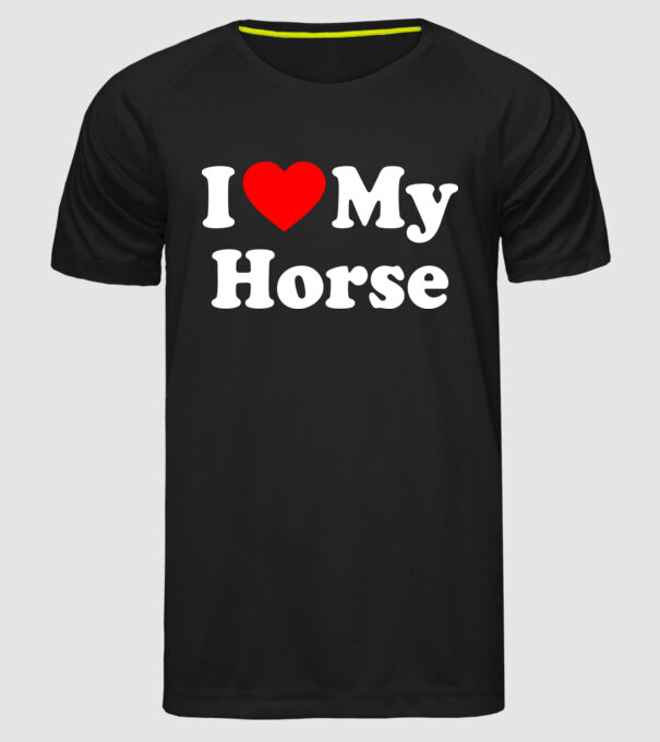 i ove my horse model negru pe tricou