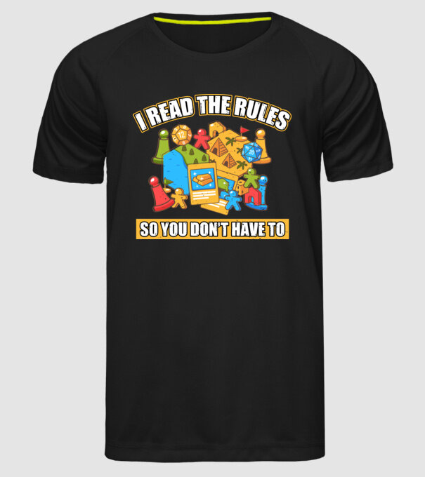 I read the rules model negru pe tricou