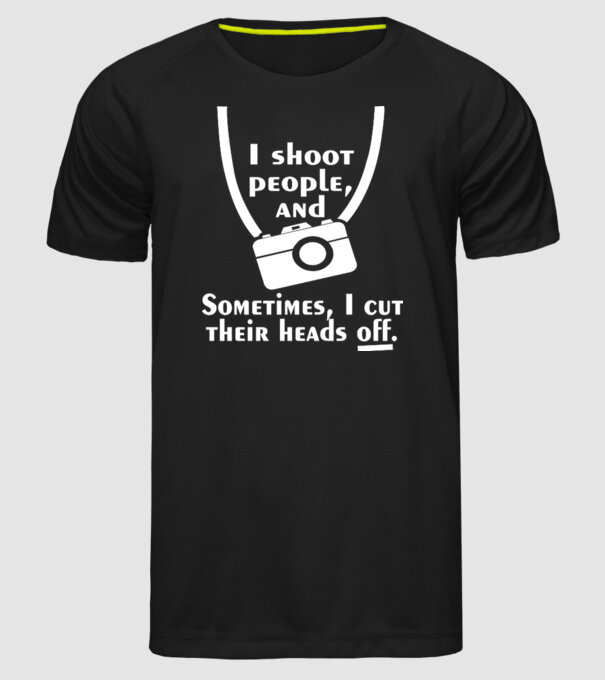 I shoot people model negru pe tricou