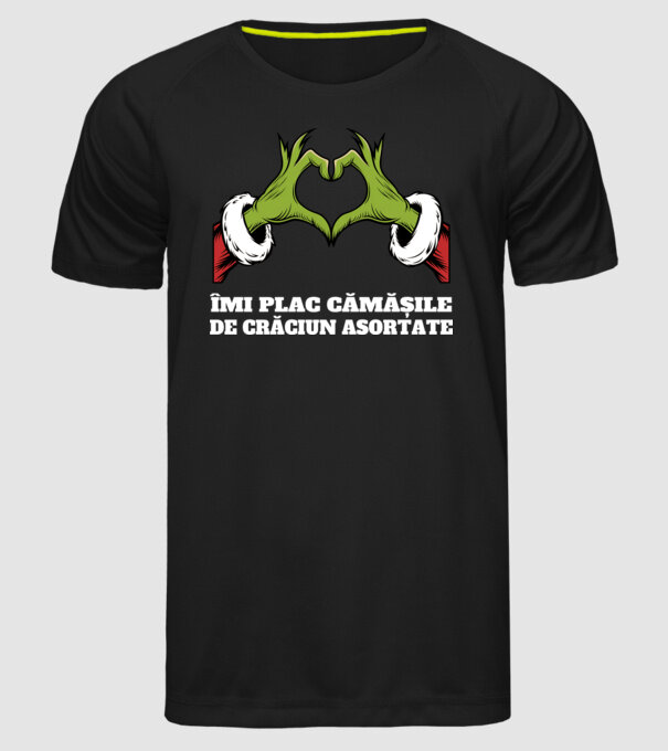 Îmi plac cămășile de crăciun asortate negru model negru pe tricou