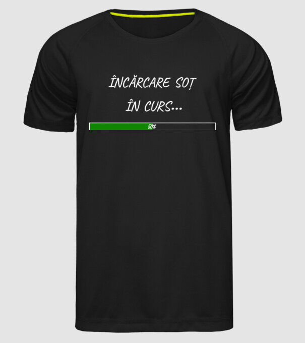 încărcare soț în curs model negru pe tricou