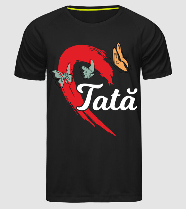 Tată model negru pe tricou