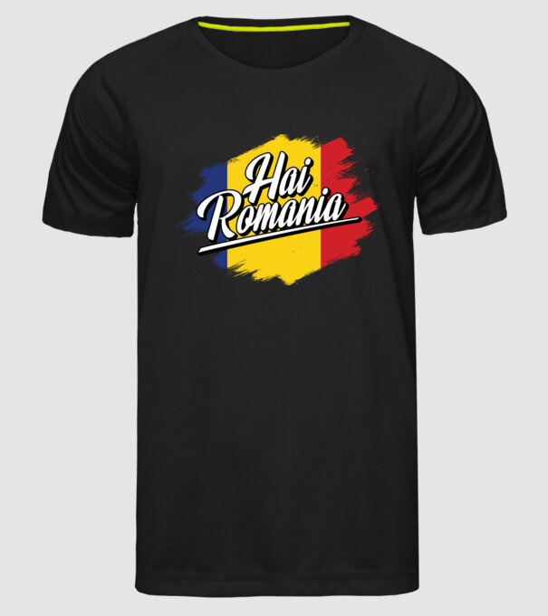 Inscripție cu steag model negru pe tricou