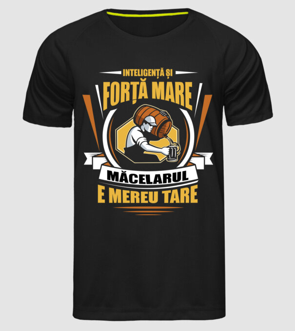 Inteligență și forță mare, barmanul e mereu tare model negru pe tricou