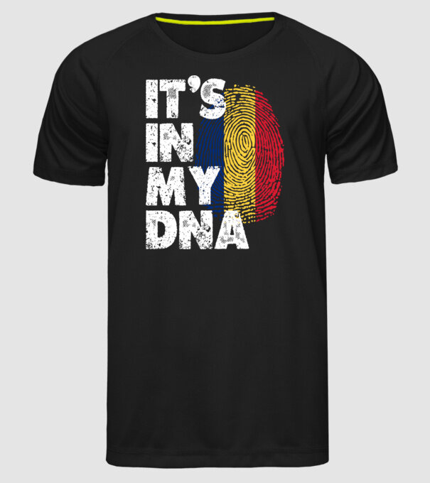 its in my dna model negru pe tricou