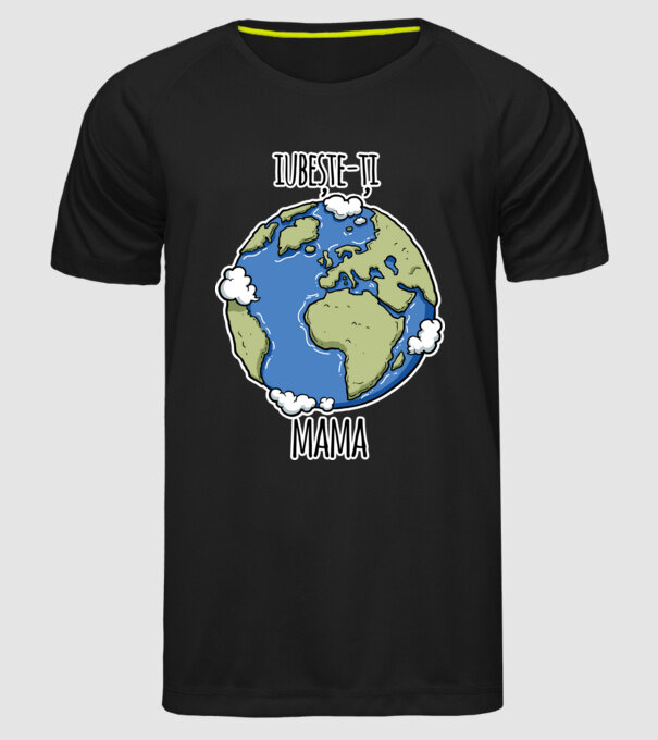 iubește-ți mama model negru pe tricou