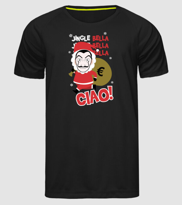 jingle bella christmas la casa de papel model negru pe tricou