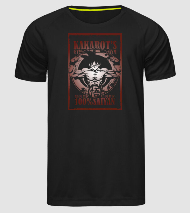 kakarots gym dragonball model negru pe tricou