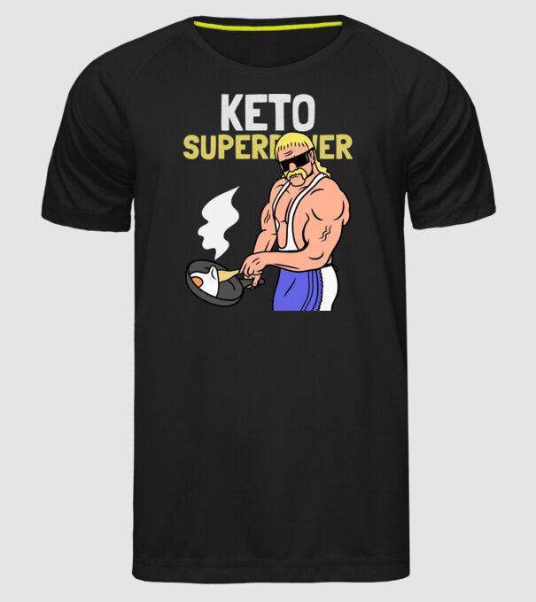KETO SUPERPOWER model negru pe tricou
