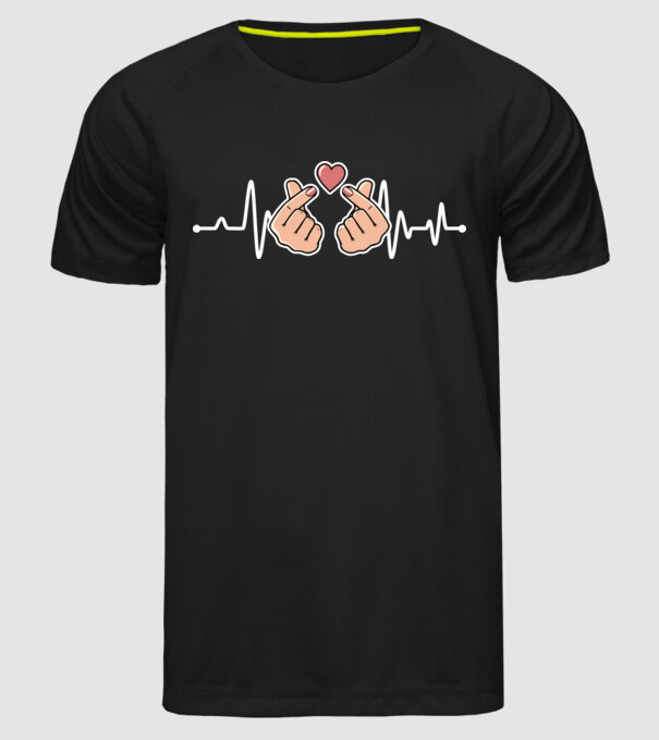 Kpop heartbeat model negru pe tricou