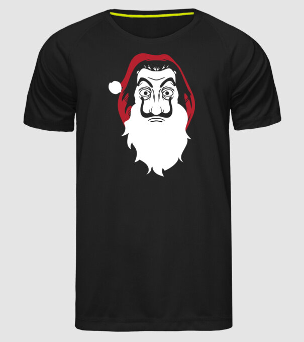 la casa de papel santa model negru pe tricou