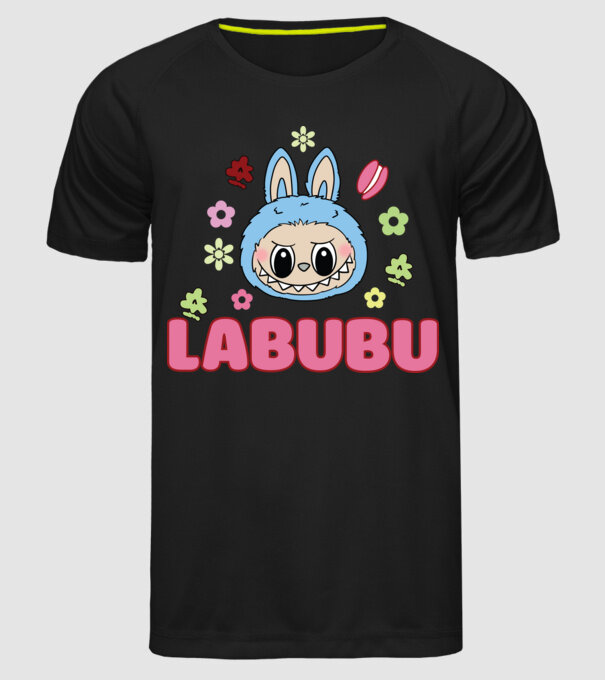 Labubu model negru pe tricou