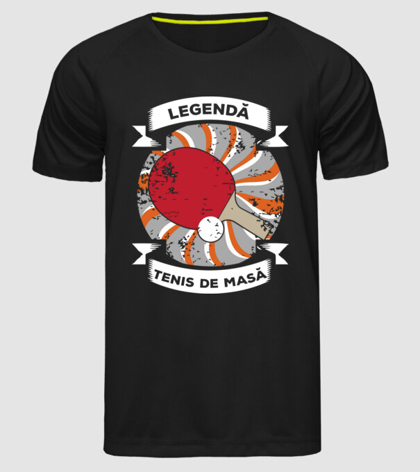 Legendă tenis de masă model negru pe tricou
