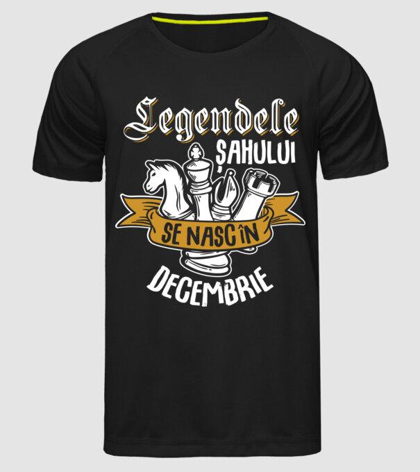 Legendele șahului se nasc în decembrie model negru pe tricou