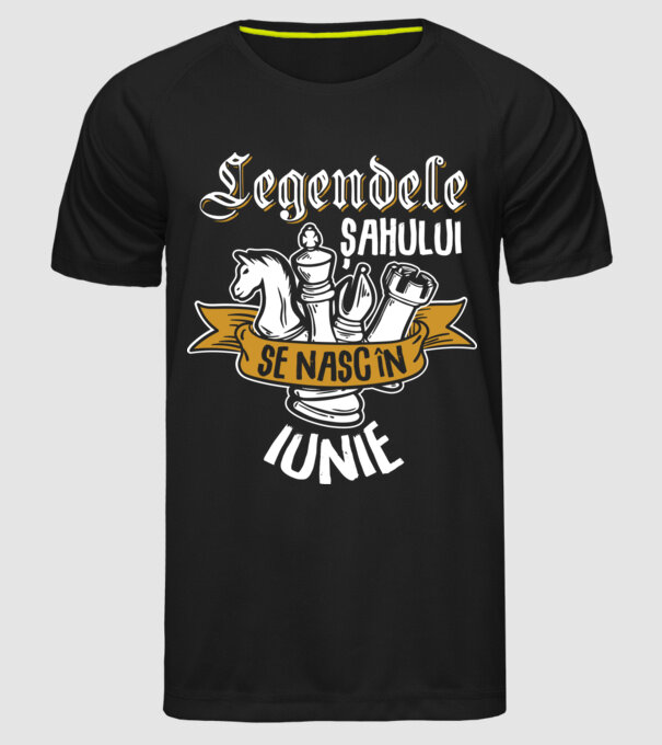 Legendele șahului se nasc în iunie model negru pe tricou
