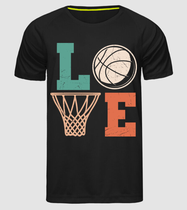 LOVE basketball model negru pe tricou