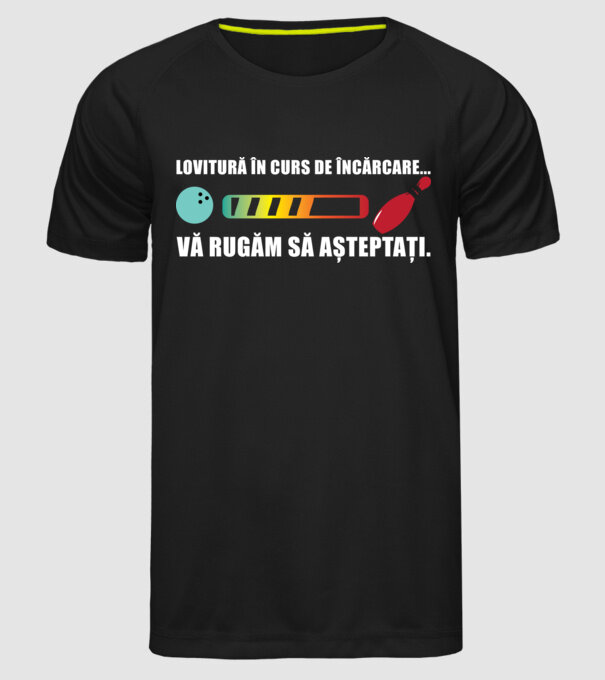 lovitură în curs de încărcare .. vă rugăm să așteptați. model negru pe tricou