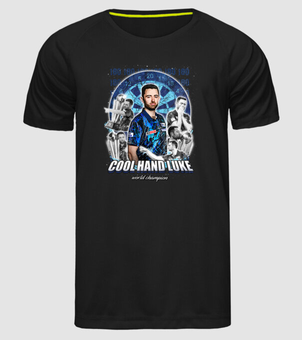 Luke Humphries World Champion model negru pe tricou
