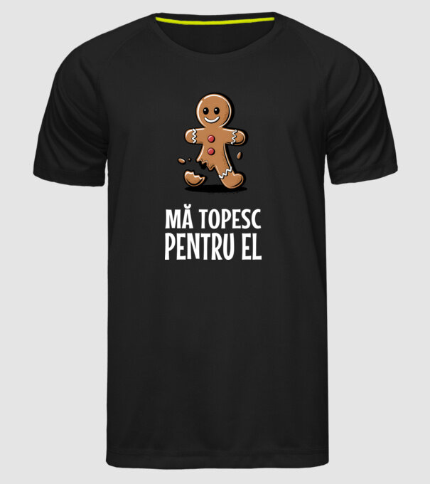 Mă topesc pentru el Negru model negru pe tricou
