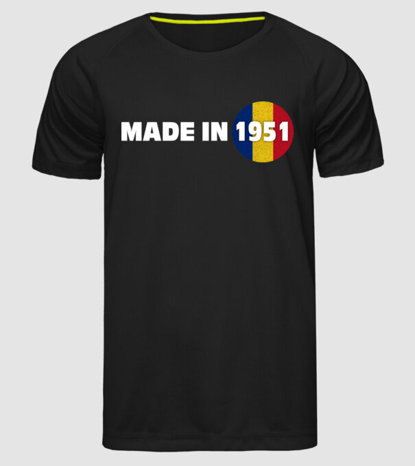 made in 1951 retro vintage model negru pe tricou