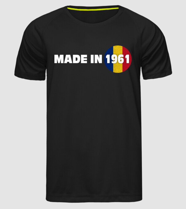 made in 1961 retro vintage model negru pe tricou