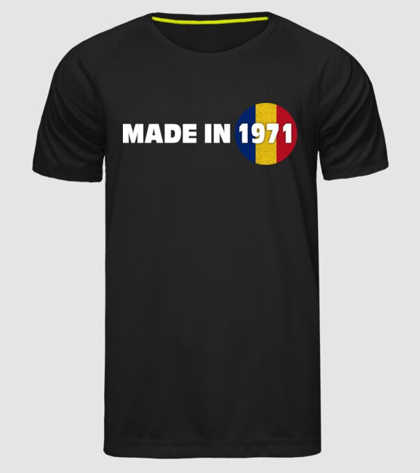 made in 1971 retro vintage model negru pe tricou