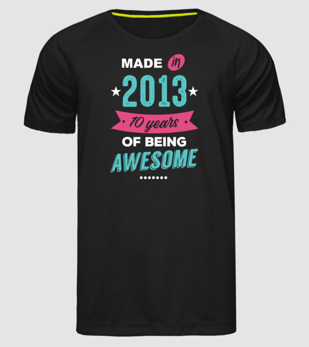 Made in 2013 model negru pe tricou