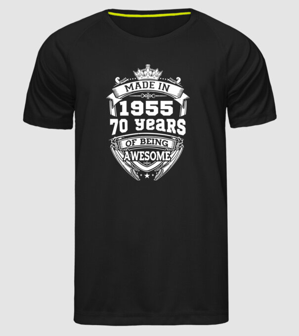 Made in awesome 1955 model negru pe tricou