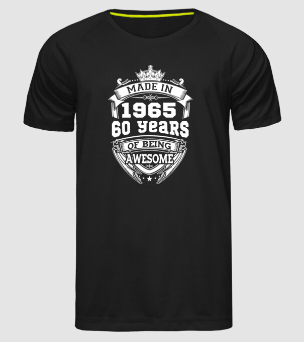 Made in awesome 1965 model negru pe tricou