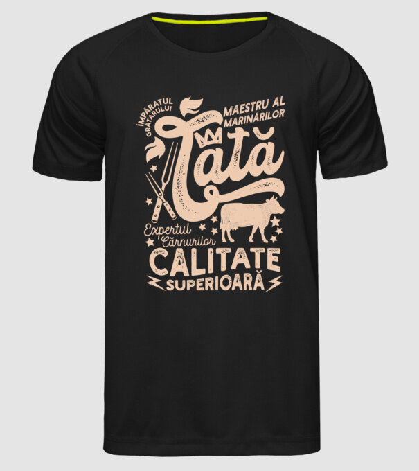 Împăratul grătarului, maestru al marinărilor, expertul cărnurilor - tată - Calitate superioară model negru pe tricou
