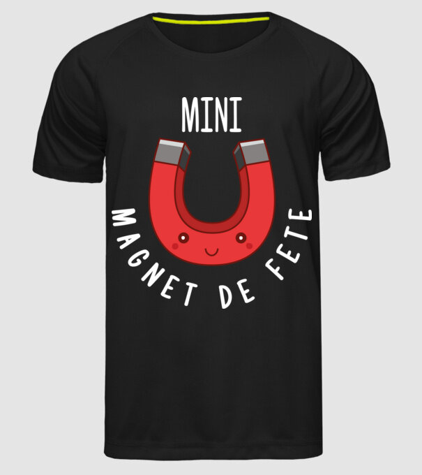 Mini magnet de fete model negru pe tricou