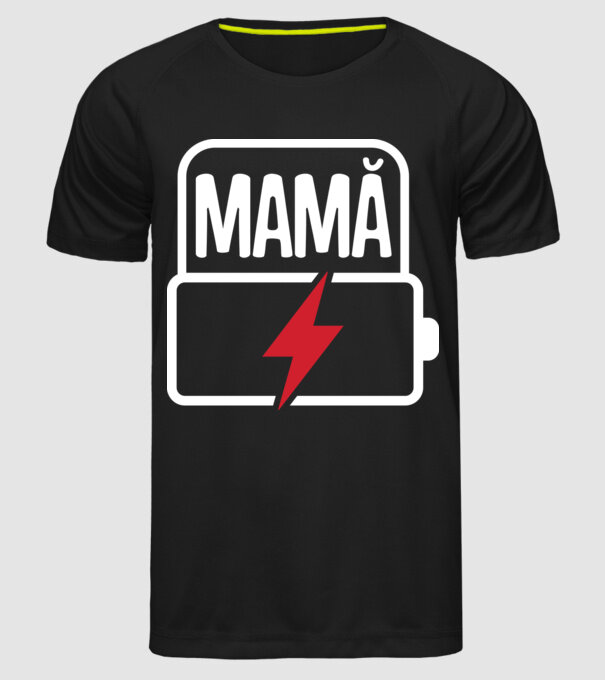 Mamă la încărcat model negru pe tricou