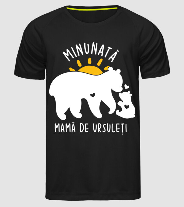 Minunată mamă de ursuleți model negru pe tricou