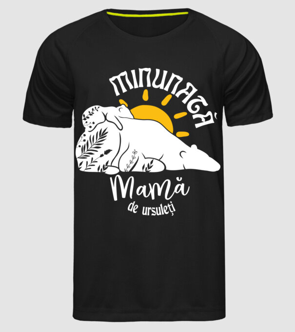 Minunată mamă de ursuleți model negru pe tricou