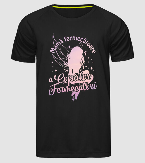 Mamă fermecătoare a copiilor fermecători model negru pe tricou