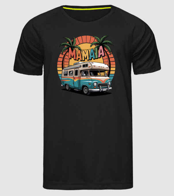 MAMAIA model negru pe tricou