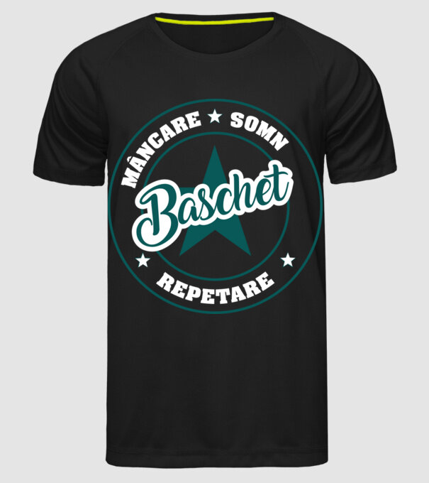 mâncare somn repetare BASCHET model negru pe tricou