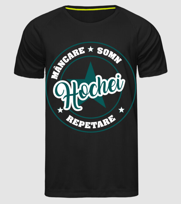 mâncare somn repetare HOCHEI model negru pe tricou
