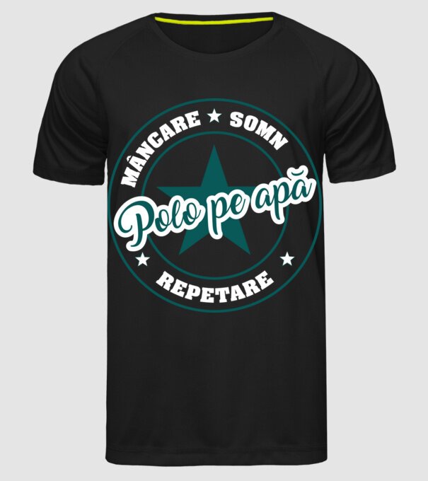 mâncare somn repetare POLO PE APĂ model negru pe tricou