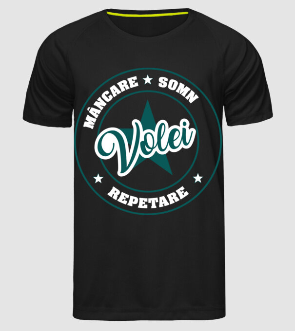 mâncare somn repetare VOLEI model negru pe tricou