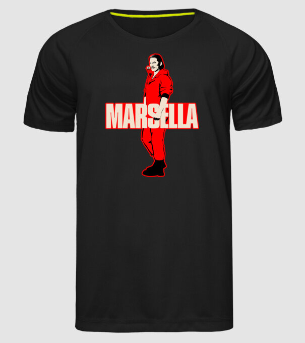 mareille la casa de papel model negru pe tricou