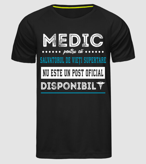 MEDIC: pentru că salvatorul de vieți supertare nu este un post oficial disponibil model negru pe tricou