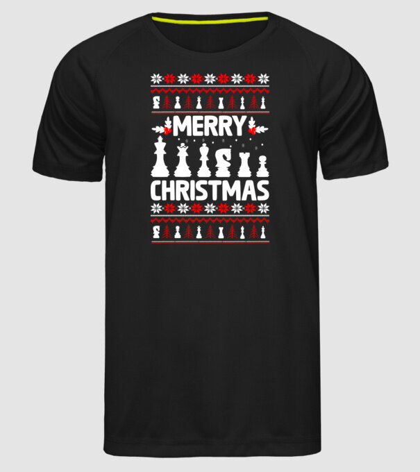 merry chessmass 2 model negru pe tricou