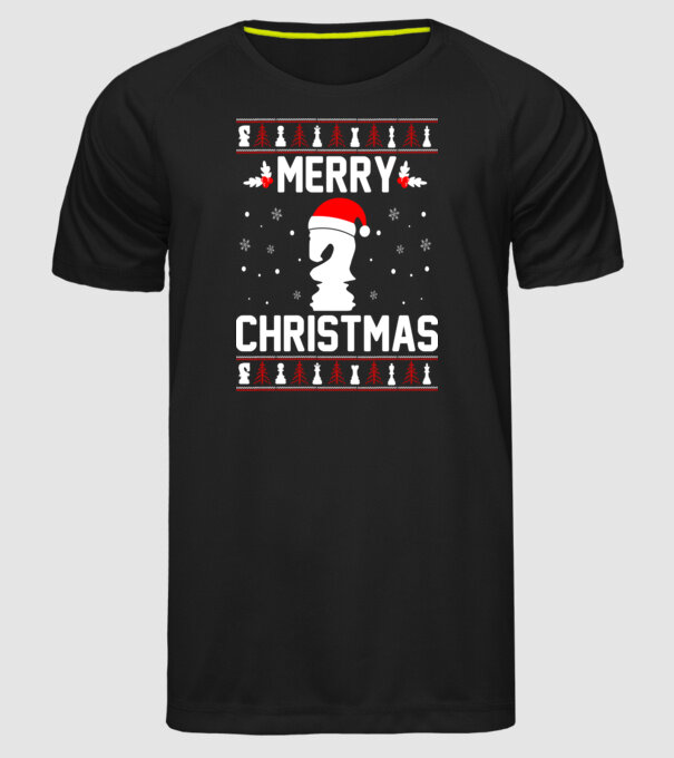 merry chessmass 3 model negru pe tricou