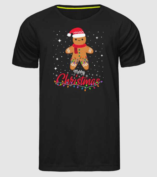 Merry christmas cookie model negru pe tricou