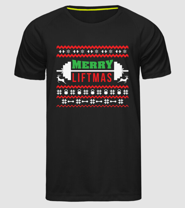 Merry liftmas 2 model negru pe tricou